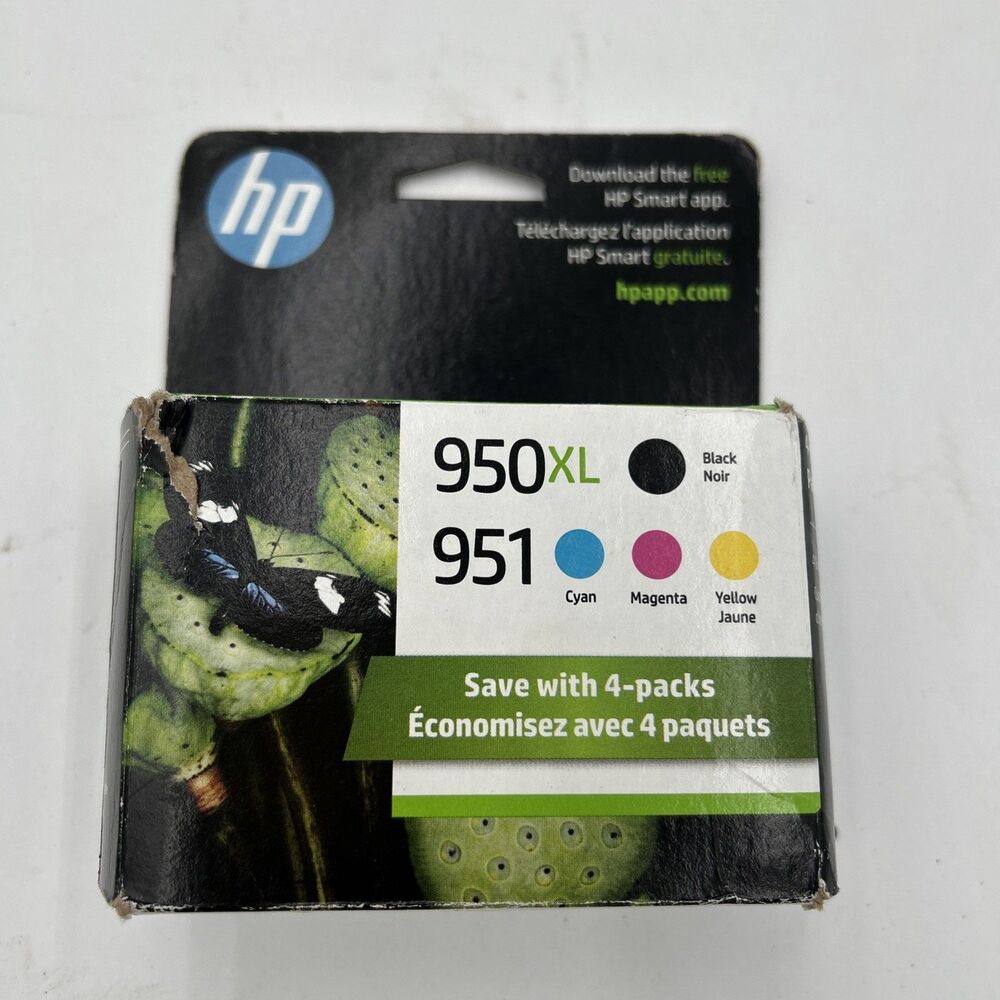 HP 950XL Black  951 Tri-Color Ink Combo 4-Pack - New SEALED EXPIRES 5/2027! OEM